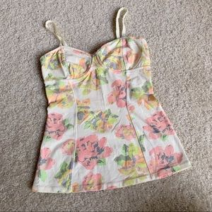 *NWOT CREAM/WHITE Aritzia Talula  Floral Tank